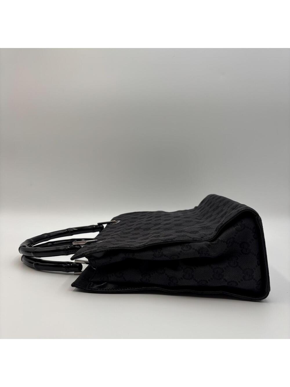 Gucci Bamboo GG Canvas Tote Bag Black - Picture 5 of 12